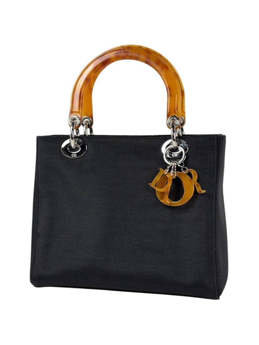 Dior Handbag Lady Dior Cannage 2-Way Canvas Black
